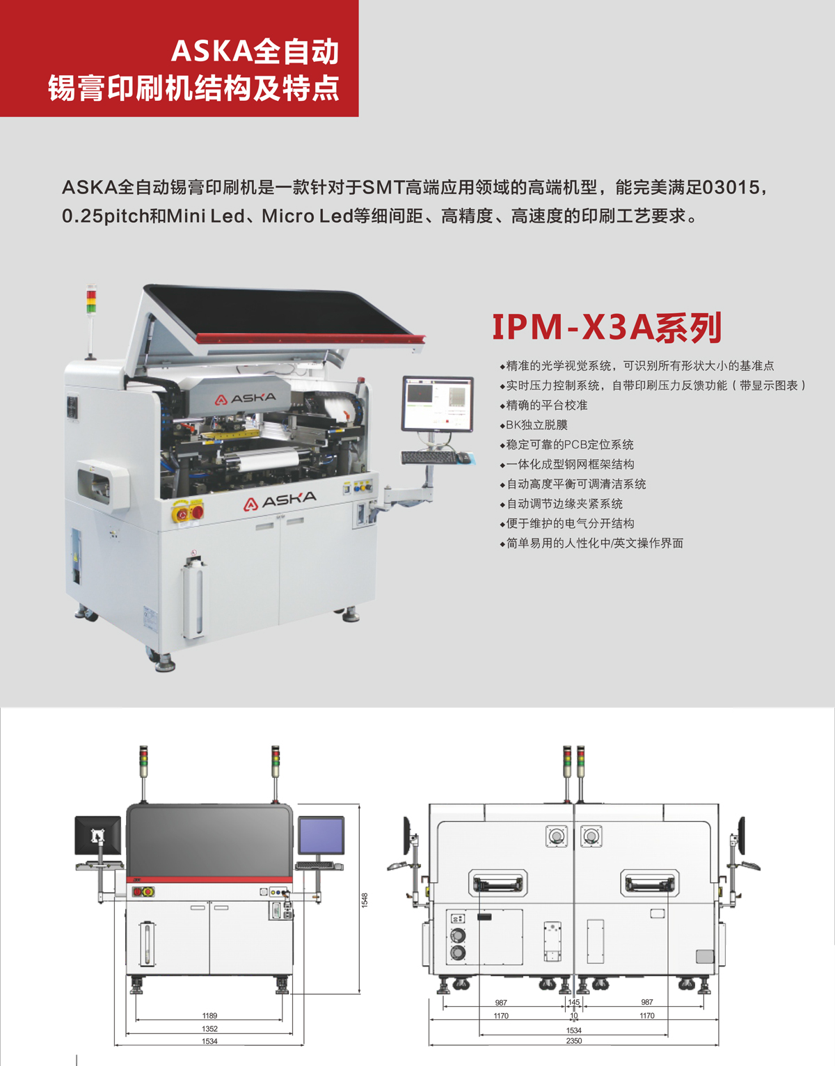 ASKA全自动锡膏印刷机-IPM-X3A(图1)